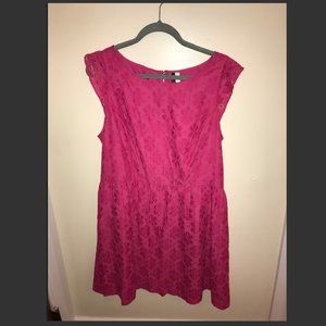 Kensie Lace Flower Hot Pink Dress